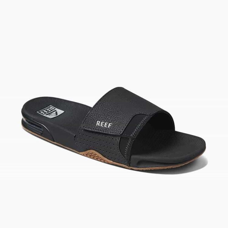 Reef FANNING SLIDE BLACK/SILVER (CI3632) - Bluesand New&Outlet 