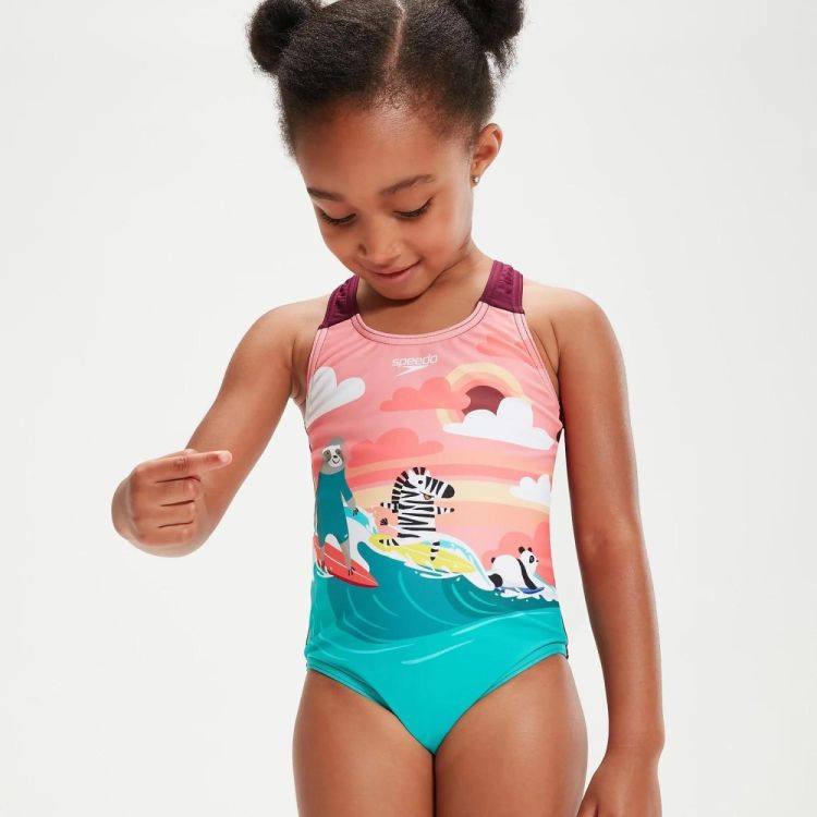 SPEEDO DIG PRINTED SWIMSUIT PUR/GRN (0797015159) - Bluesand New&Outlet 
