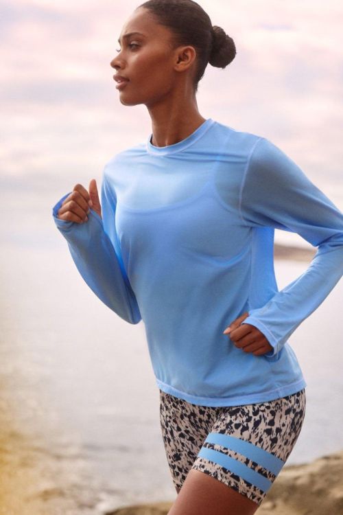 STRONGER Mesh Running Long Sleeve (U929) - Bluesand New&Outlet 