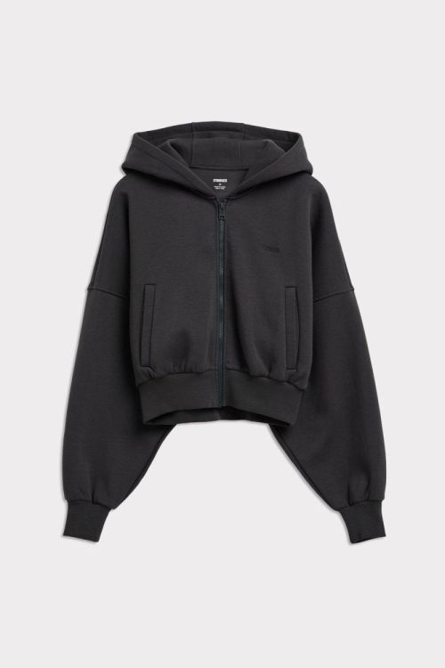 STRONGER Relaxed Cropped Full Zip  Hoodie (U973) - Bluesand New&Outlet 