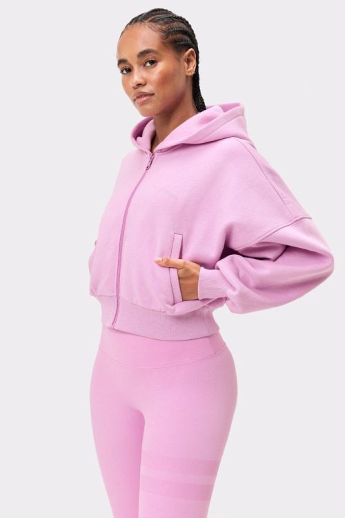 STRONGER Relaxed Cropped Full Zip  Hoodie (U973) - Bluesand New&Outlet 