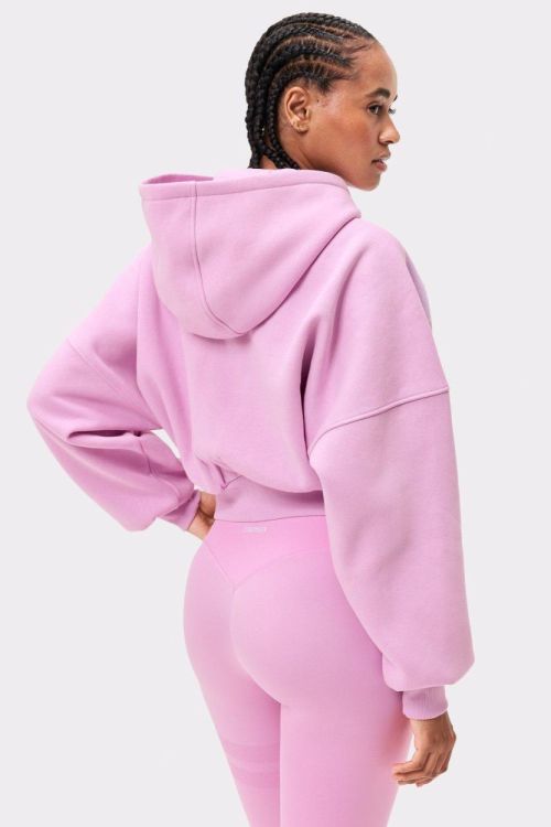 STRONGER Relaxed Cropped Full Zip  Hoodie (U973) - Bluesand New&Outlet 