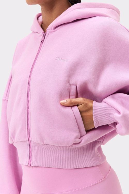 STRONGER Relaxed Cropped Full Zip  Hoodie (U973) - Bluesand New&Outlet 